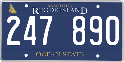 RI license plate 247890