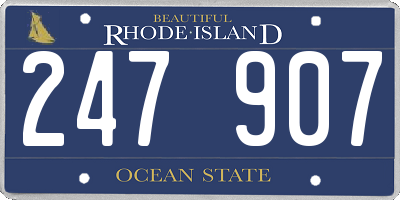 RI license plate 247907