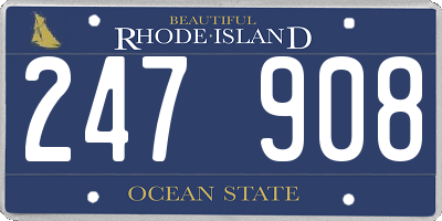RI license plate 247908