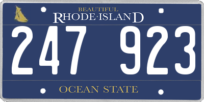 RI license plate 247923