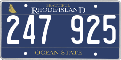 RI license plate 247925