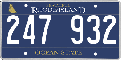 RI license plate 247932
