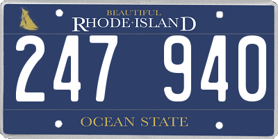 RI license plate 247940