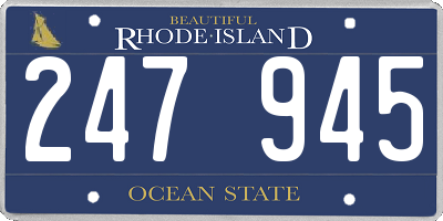 RI license plate 247945