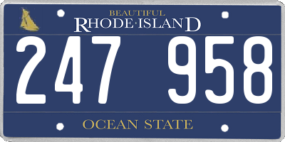 RI license plate 247958