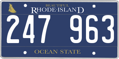 RI license plate 247963