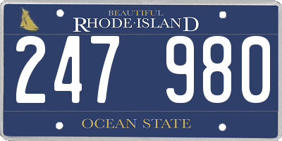 RI license plate 247980