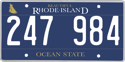 RI license plate 247984