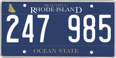 RI license plate 247985