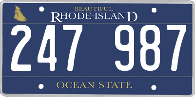 RI license plate 247987