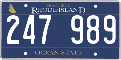 RI license plate 247989