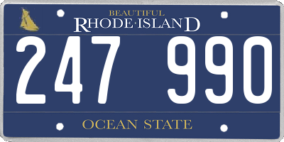 RI license plate 247990