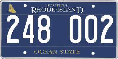 RI license plate 248002