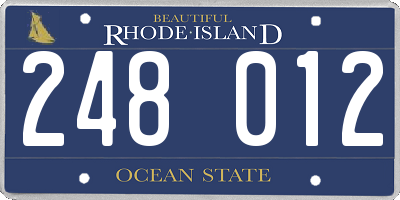 RI license plate 248012