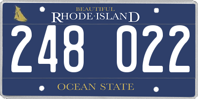 RI license plate 248022