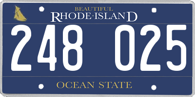 RI license plate 248025
