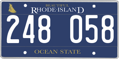 RI license plate 248058