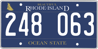 RI license plate 248063