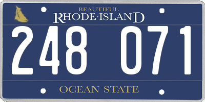 RI license plate 248071