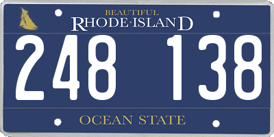 RI license plate 248138
