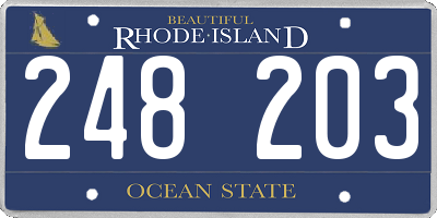 RI license plate 248203
