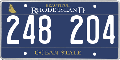 RI license plate 248204