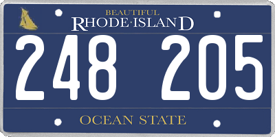 RI license plate 248205