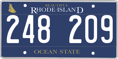 RI license plate 248209