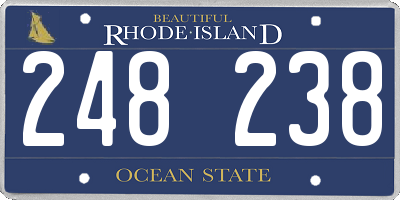 RI license plate 248238