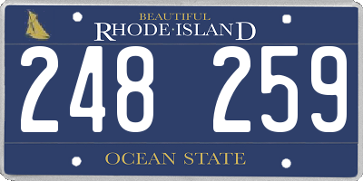 RI license plate 248259