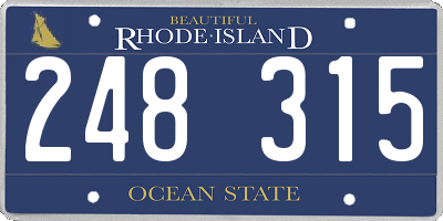 RI license plate 248315