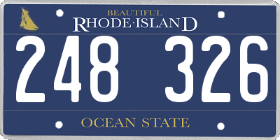 RI license plate 248326