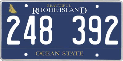 RI license plate 248392