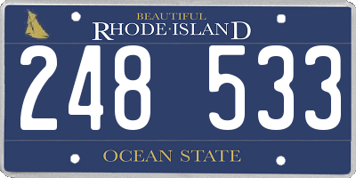 RI license plate 248533
