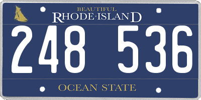 RI license plate 248536