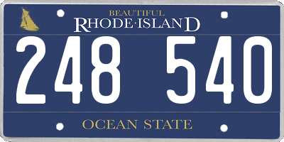 RI license plate 248540