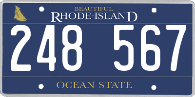 RI license plate 248567