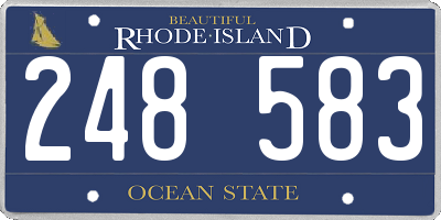 RI license plate 248583