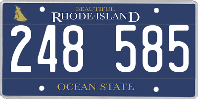 RI license plate 248585