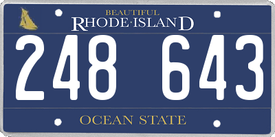 RI license plate 248643