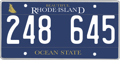 RI license plate 248645