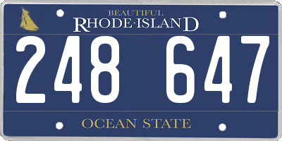 RI license plate 248647