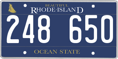 RI license plate 248650