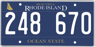RI license plate 248670