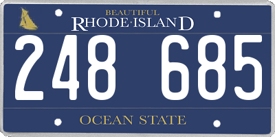 RI license plate 248685