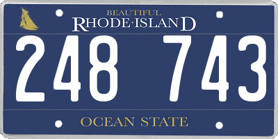 RI license plate 248743
