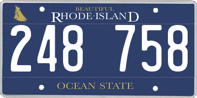 RI license plate 248758
