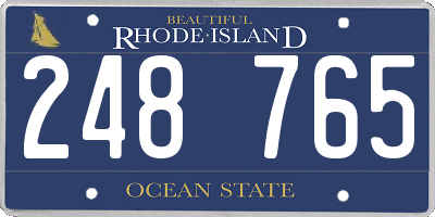 RI license plate 248765