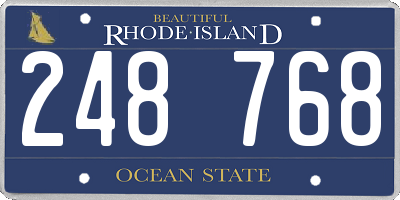 RI license plate 248768