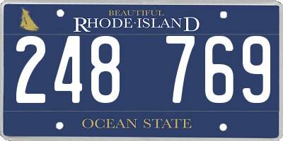 RI license plate 248769